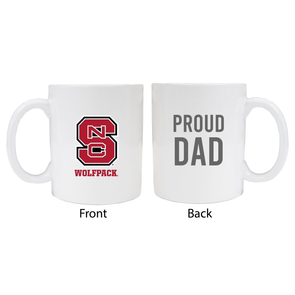 NC State Wolfpack Proud Dad Ceramic Coffee Mug - White (2 Pack)