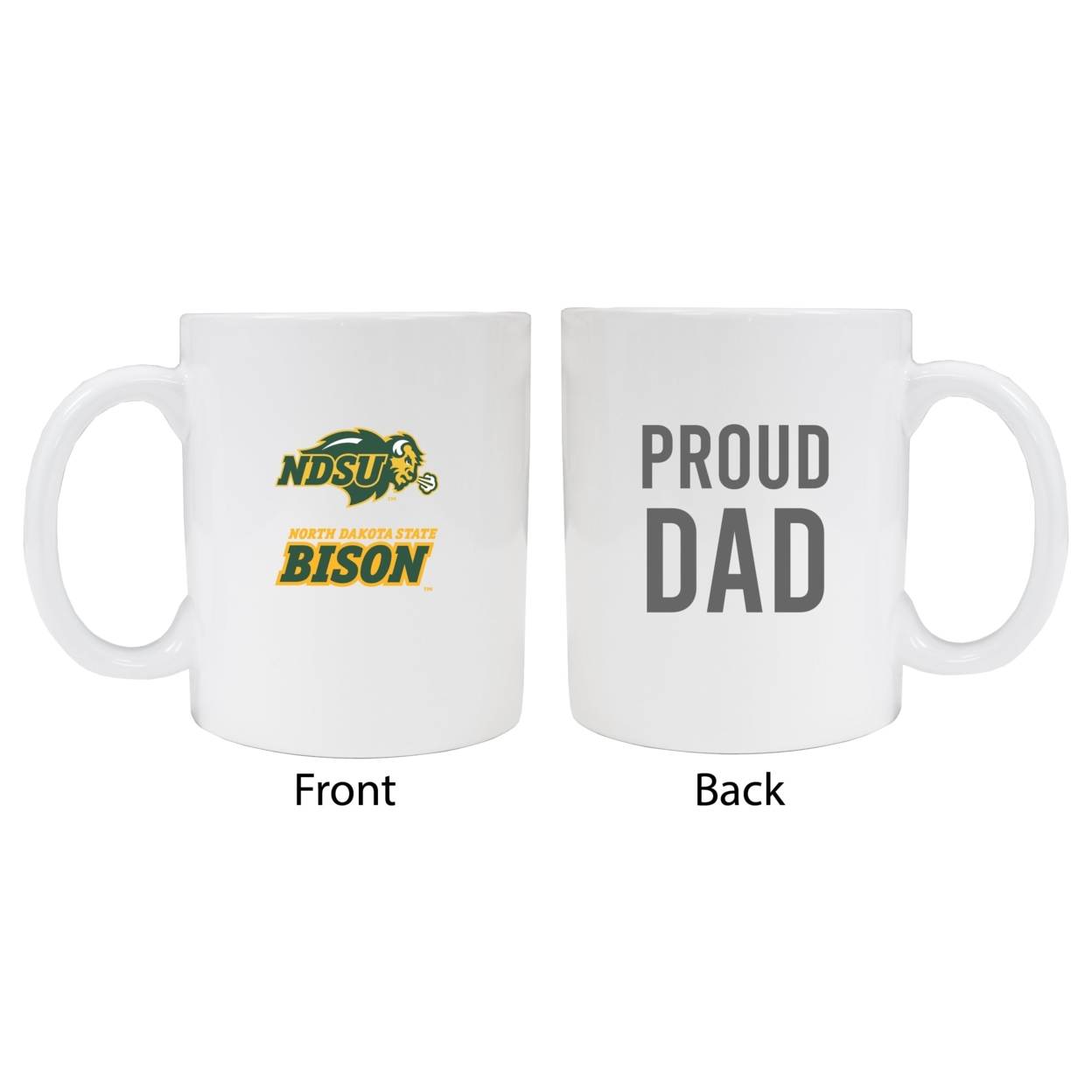 North Dakota State Bison Proud Dad Ceramic Coffee Mug - White (2 Pack)