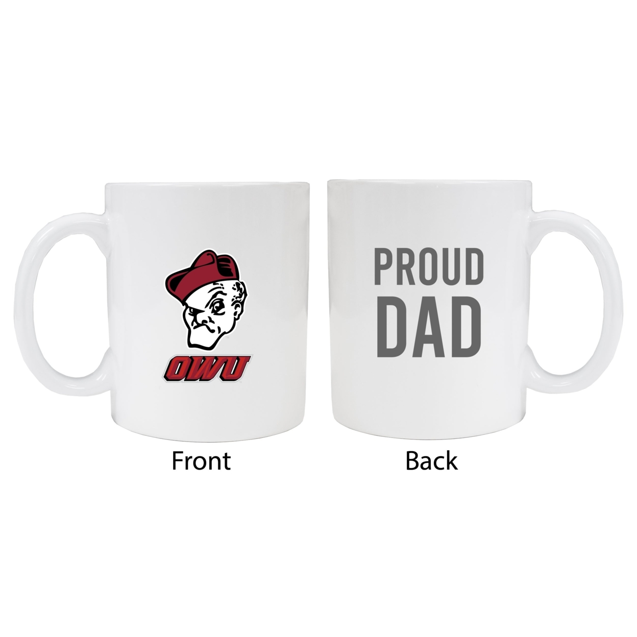 Ohio Wesleyan University Proud Dad Ceramic Coffee Mug - White (2 Pack)