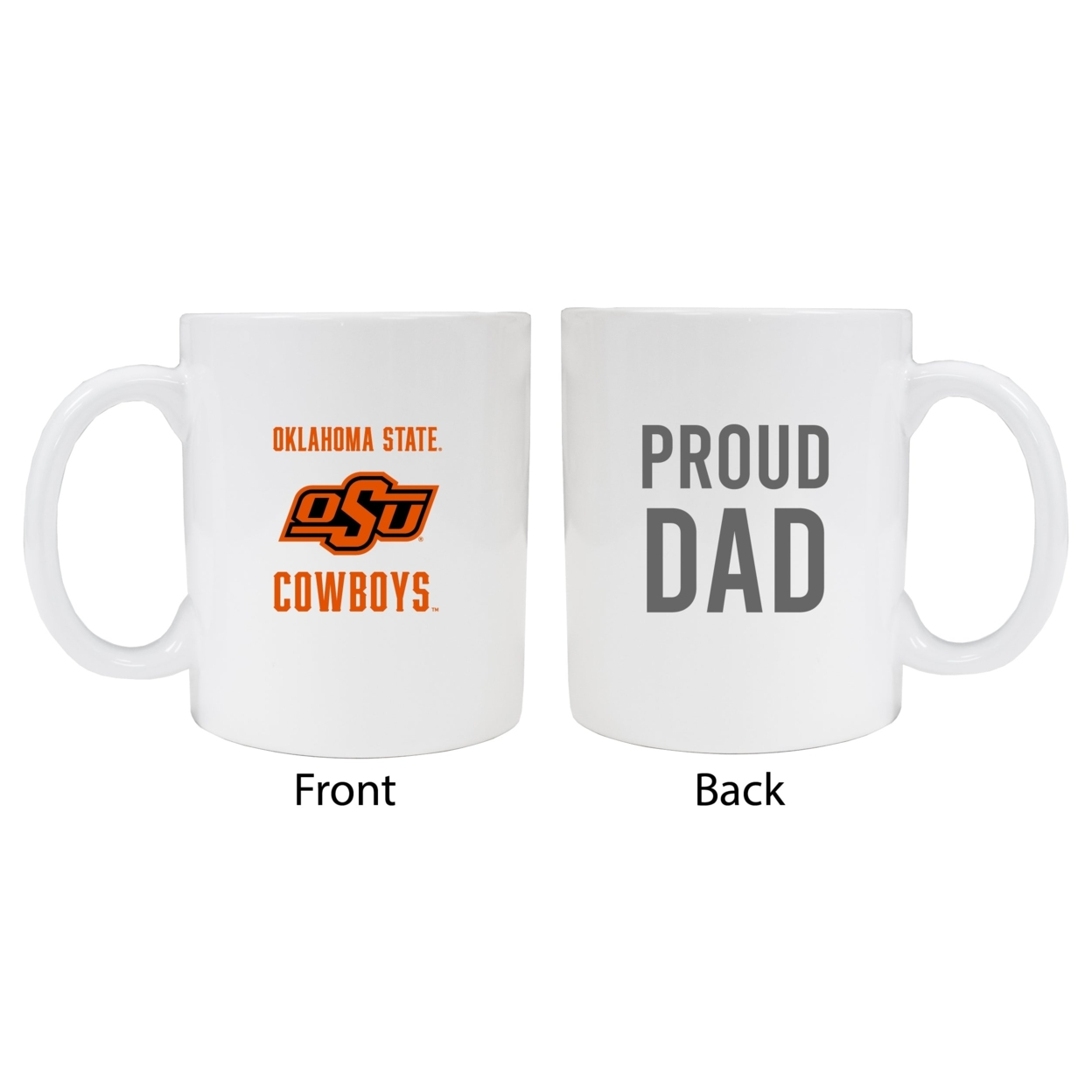 Oklahoma State Cowboys Proud Dad Ceramic Coffee Mug - White (2 Pack)