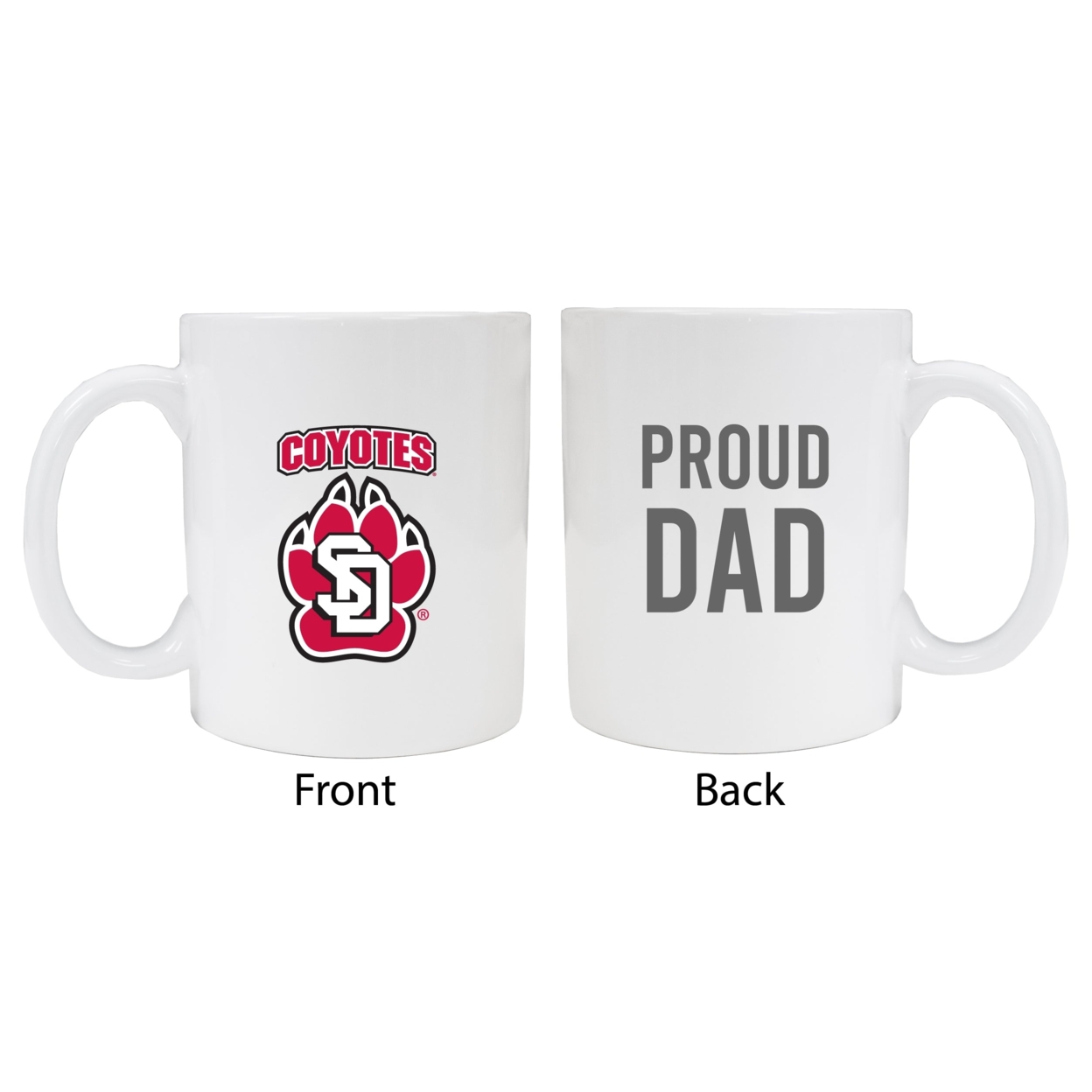 South Dakota Coyotes Proud Dad Ceramic Coffee Mug - White (2 Pack)