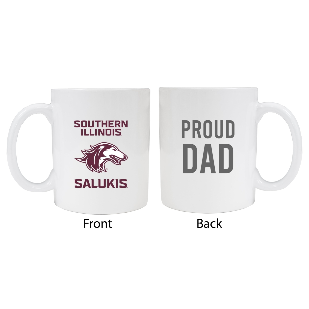 Southern Illinois Salukis Proud Dad Ceramic Coffee Mug - White (2 Pack)