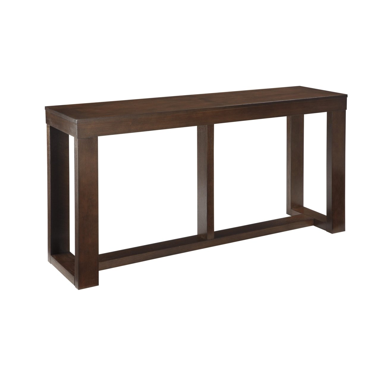 Rectangular Wooden Sofa Table With Sled Base, Espresso Brown- Saltoro Sherpi