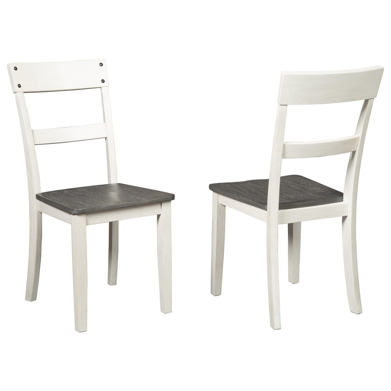 Farmhouse Style Wooden Side Chair With Ladder Style Back, Set Of 2, White- Saltoro Sherpi