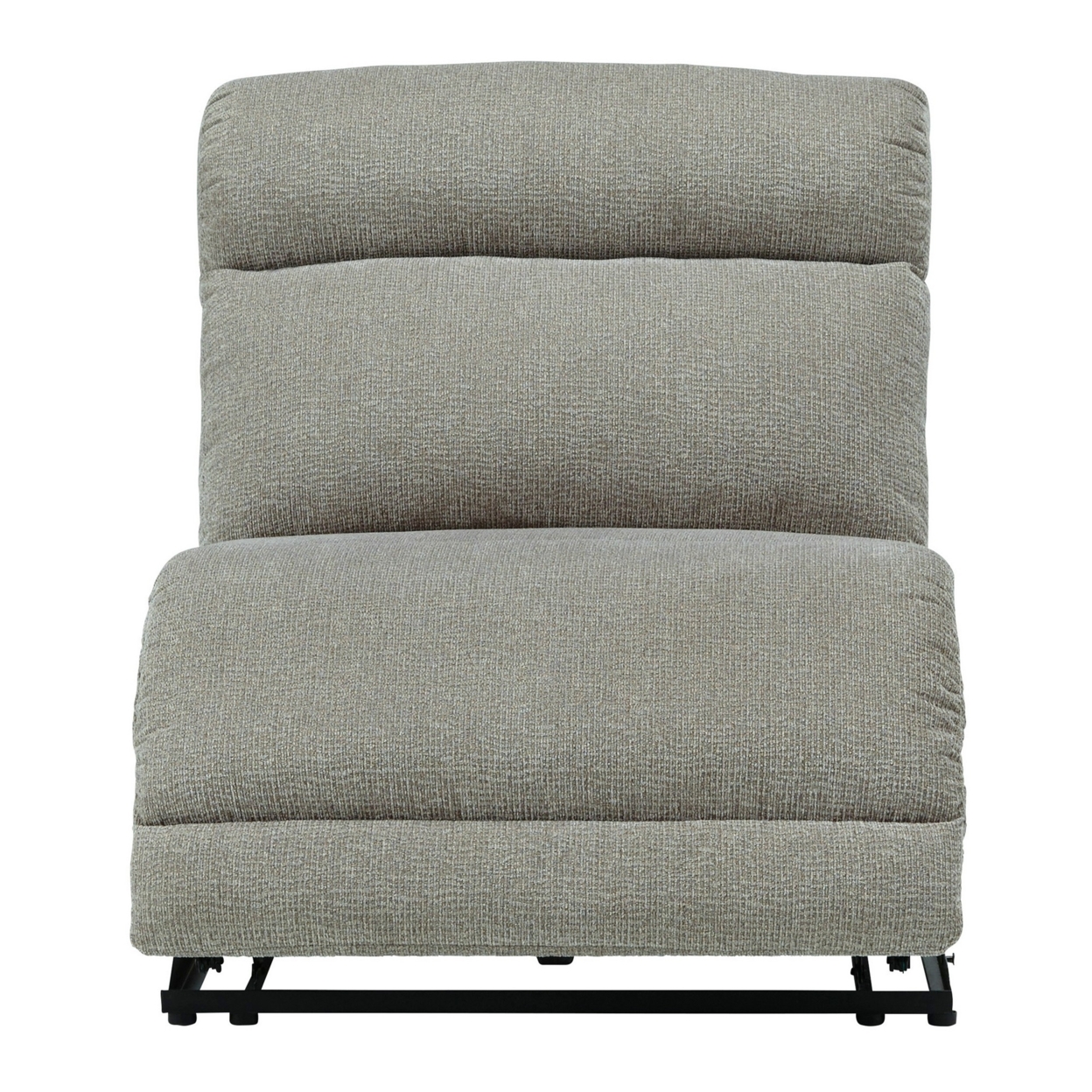 Power Armless Recliner With Fabric Upholster And Split Back, Gray- Saltoro Sherpi