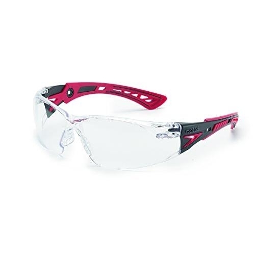 Bolle Safety RUSH+ 41080 Clear PC ASAF - Platinum Black & Red Universal RED/BLACK