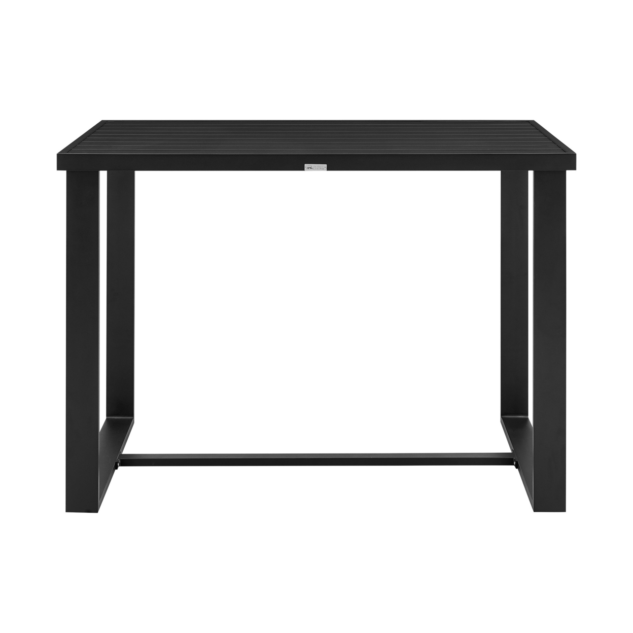 Troy 59 Inch Patio Bar Height Dining Table, Rectangular Tabletop, Black- Saltoro Sherpi