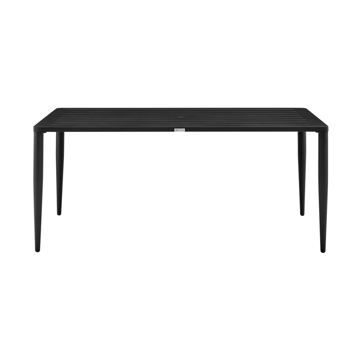 Zoe 71 Inch Patio Dining Table, Aluminum Frame, Rectangular Tabletop, Black- Saltoro Sherpi