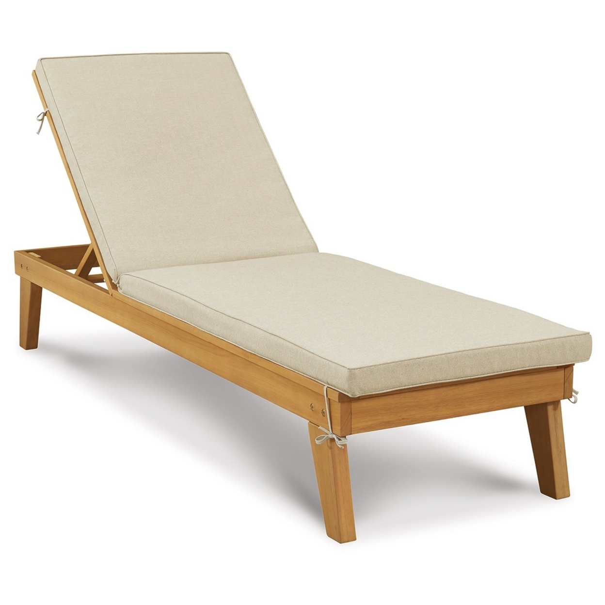 Reclining Chaise Lounge With Fabric Cushion, Brown- Saltoro Sherpi