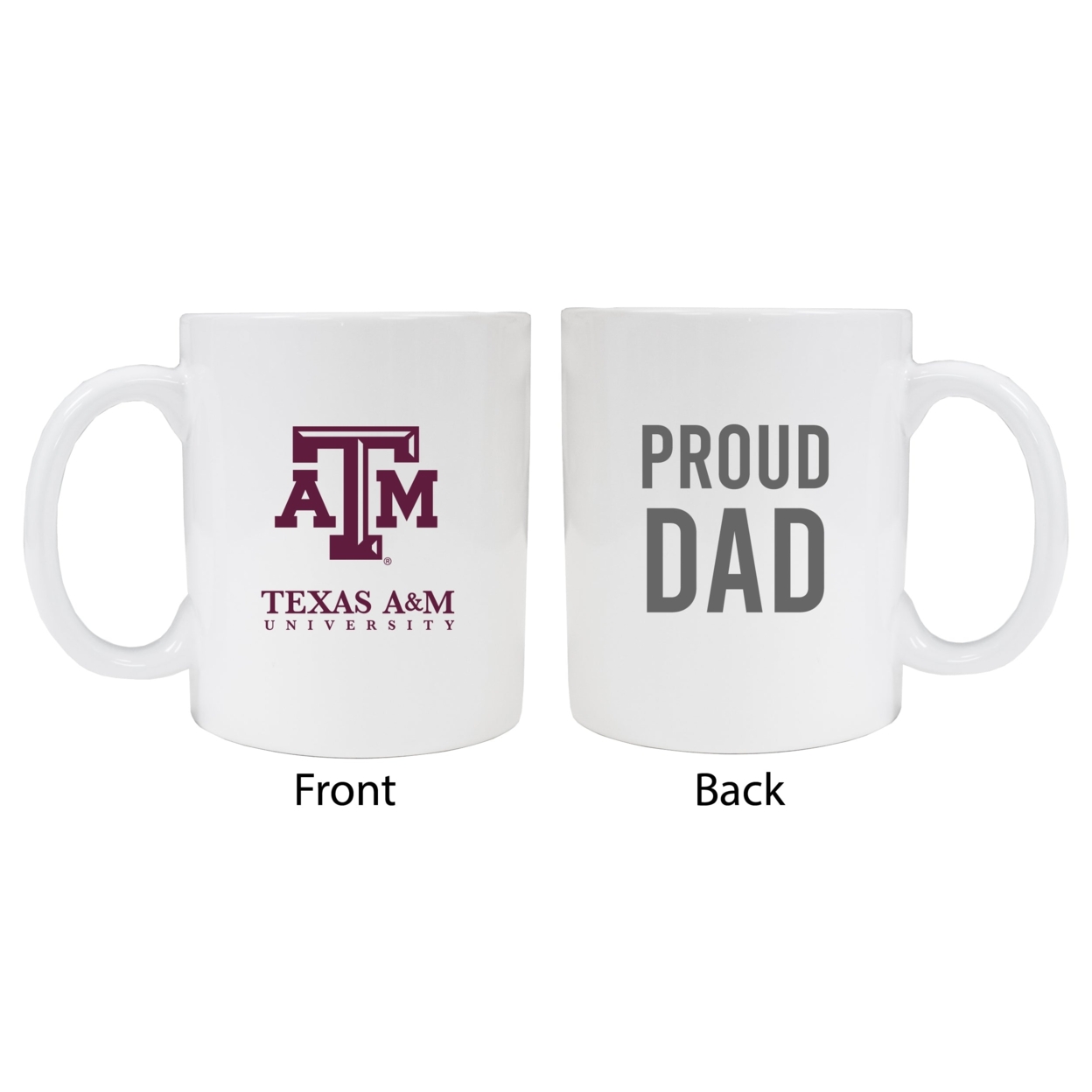 Texas A&M Aggies Proud Dad Ceramic Coffee Mug - White (2 Pack)