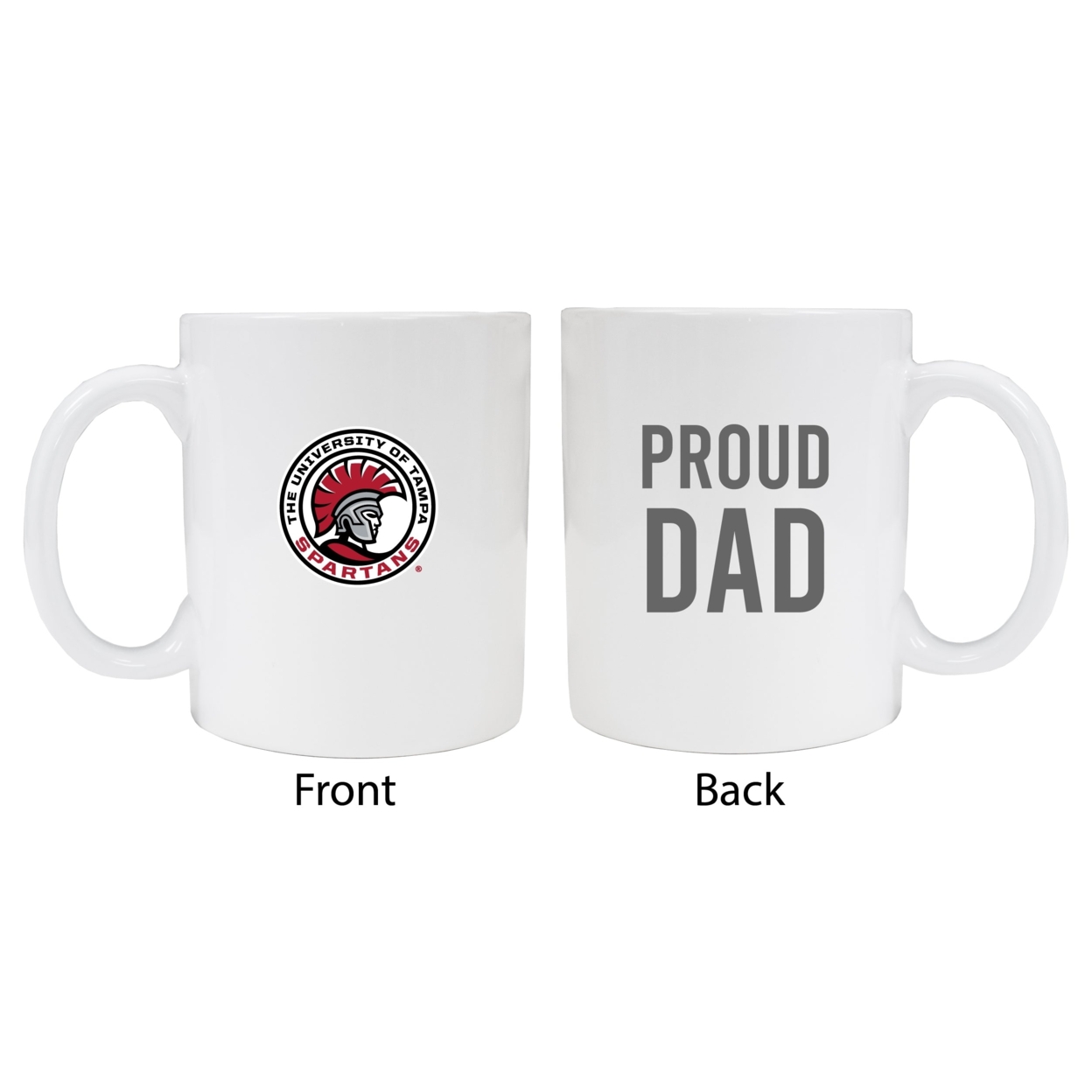 University Of Tampa Spartans Proud Dad Ceramic Coffee Mug - White (2 Pack)