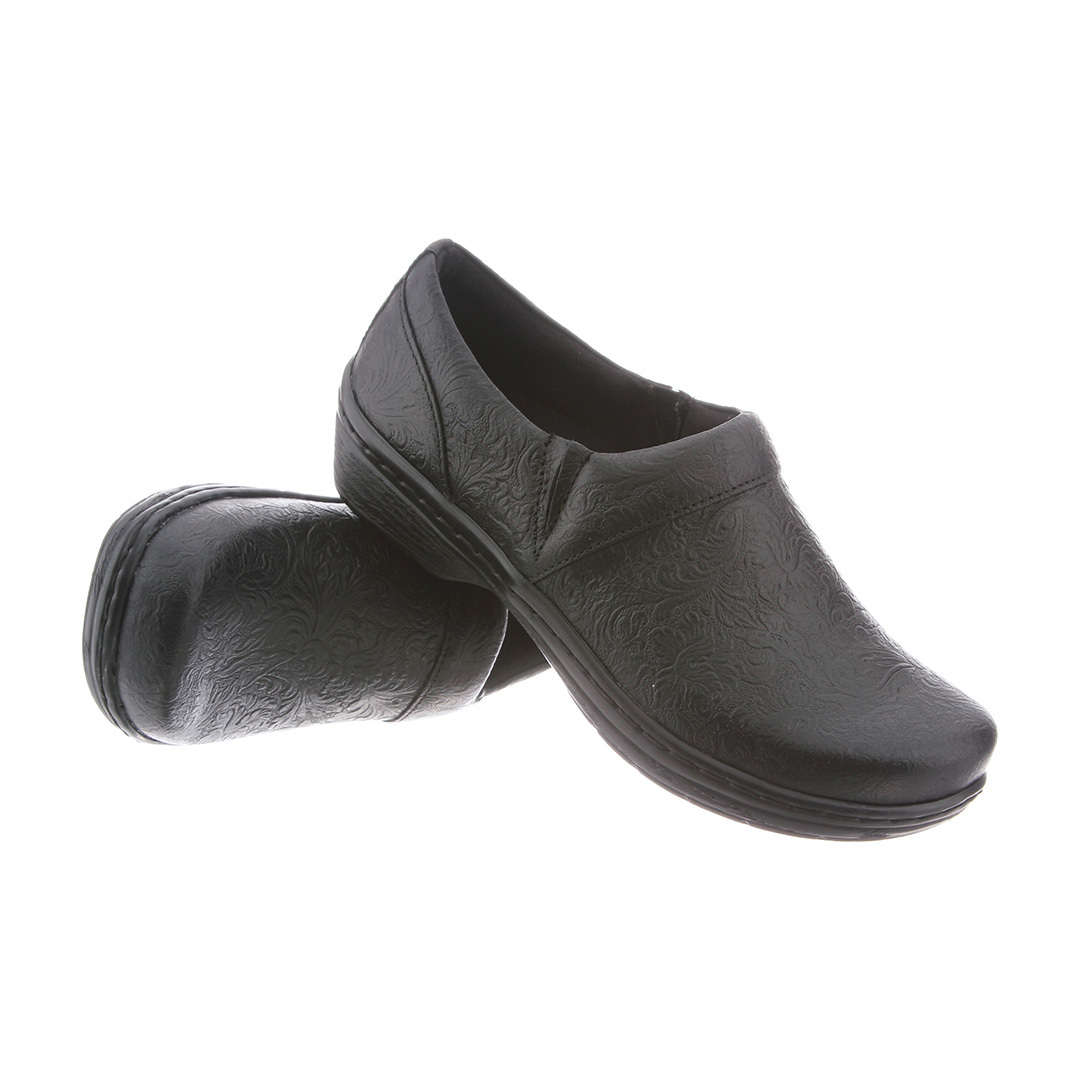 KLOGS Footwear Women's Mission Black Tooled Leather Clog - 3087-0066 BLACK TOOLED - BLACK TOOLED, 9-M