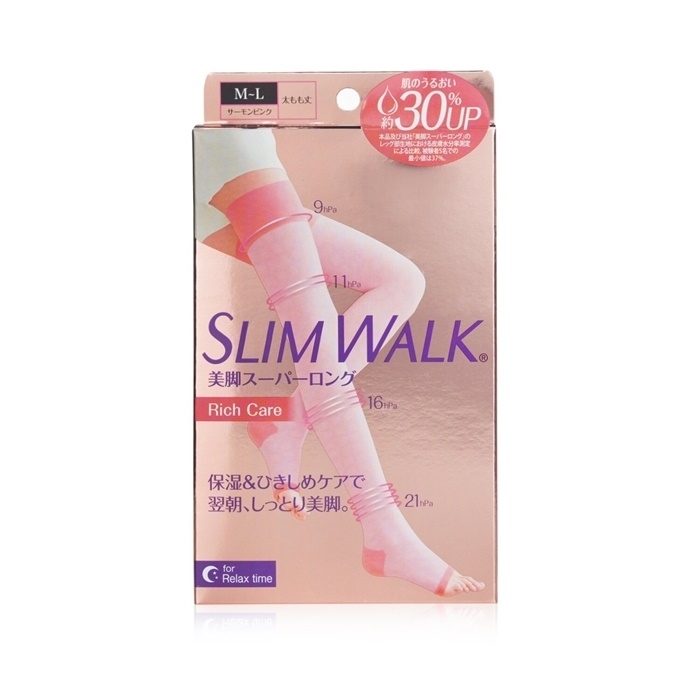 SlimWalk Compression Open-Toe Socks For Relax Moisturizing - # Pink (Size: M-L) 1pair