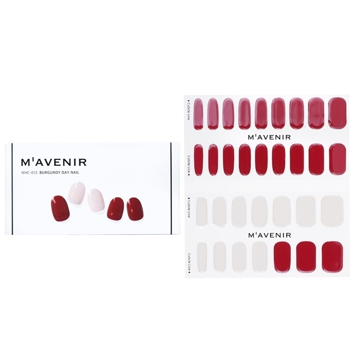 Mavenir Nail Sticker (Red) - # Burgundy Day Nail 32pcs