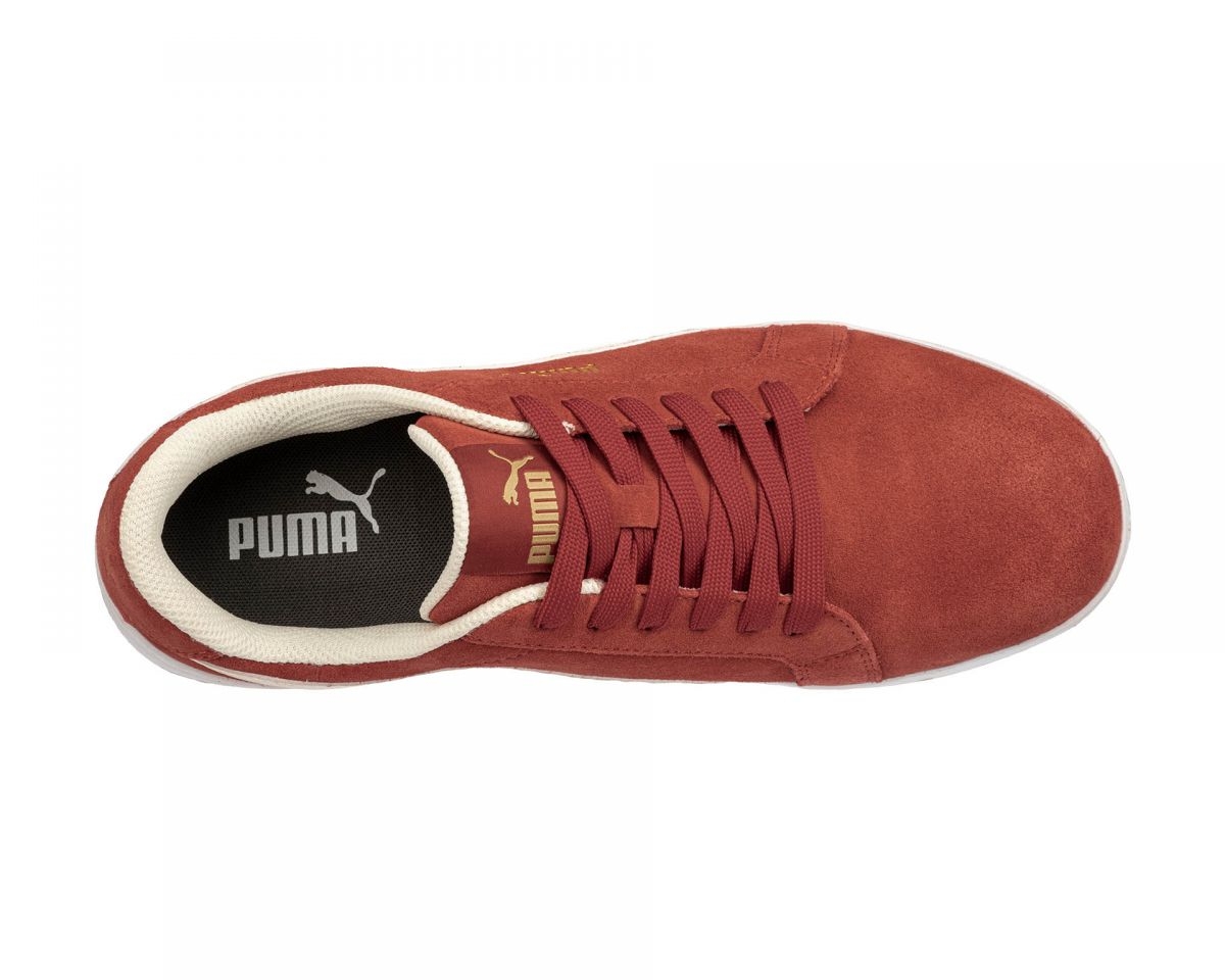 PUMA Safety Women's Iconic Low Composite Toe EH Work Shoes Red Suede - 640135 RED - RED, 8