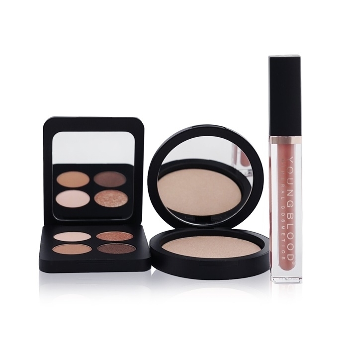 Youngblood Sweet Talk The Perfect Spring Glow Palette (1x Hydrating Lip Creme 1x Highlighter 1x Eyeshadow Quad) 3pcs