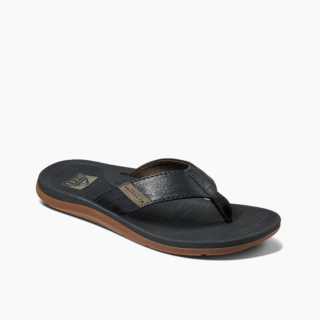 REEF Men's Santa Ana Flip Flop Sandals Black - CI4650 BLACK - BLACK, 8