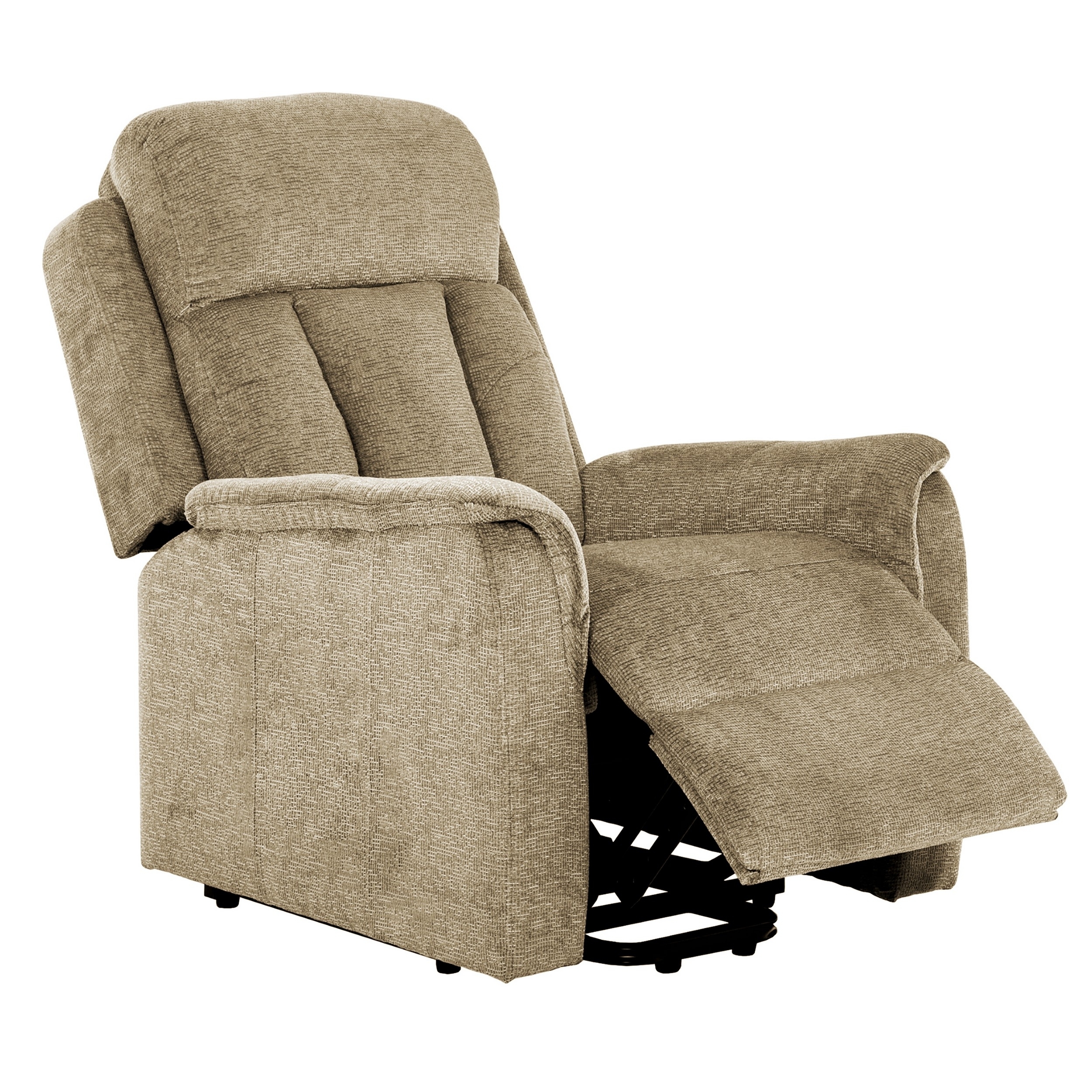 38 Inch Rocker Recliner, Gray Fabric Upholstery, Coil And Foam Seating- Saltoro Sherpi