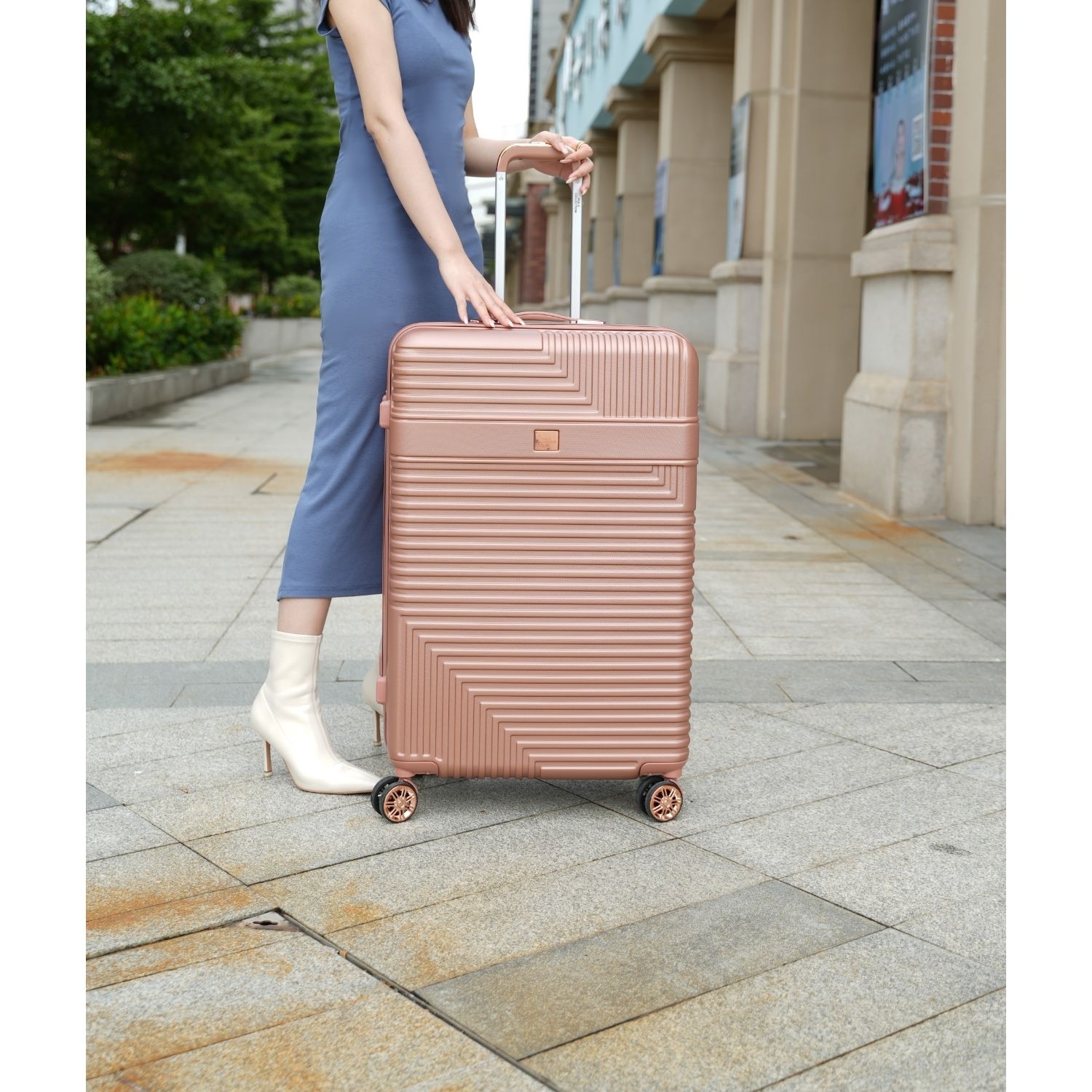 MKF Collection Mykonos Luggage Set-Extra Large And Large By Mia K- 2 Pieces - Rose Gold