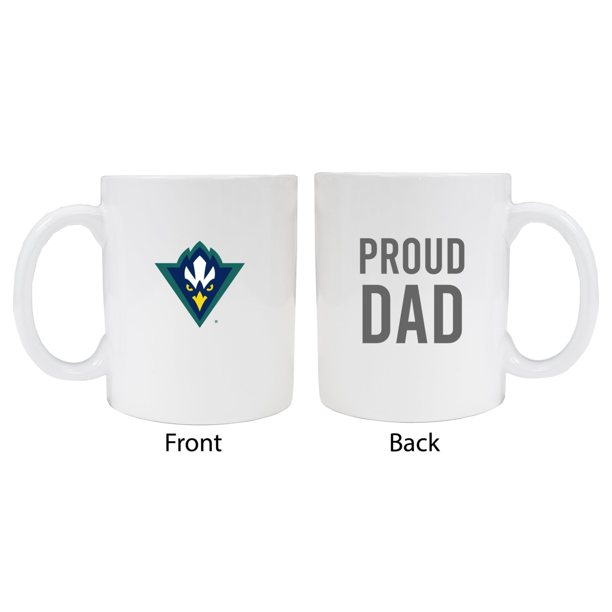 North Carolina Wilmington Seahawks Proud Dad Ceramic Coffee Mug - White (2 Pack)