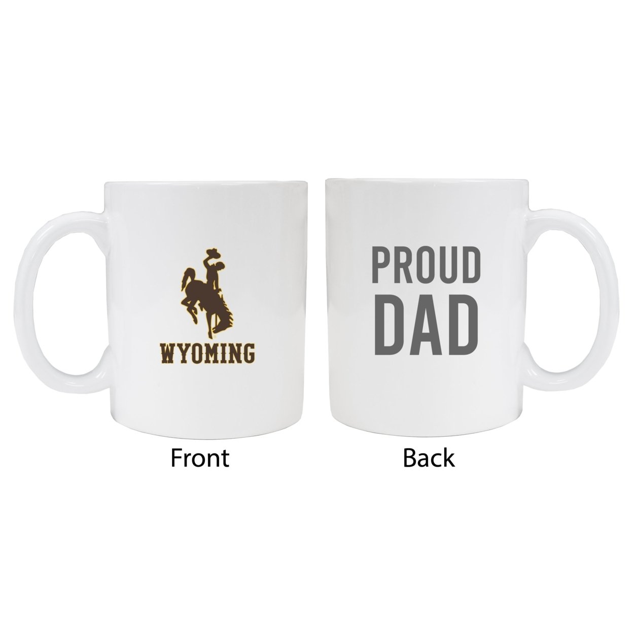 University Of Wyoming Proud Dad Ceramic Coffee Mug - White (2 Pack)