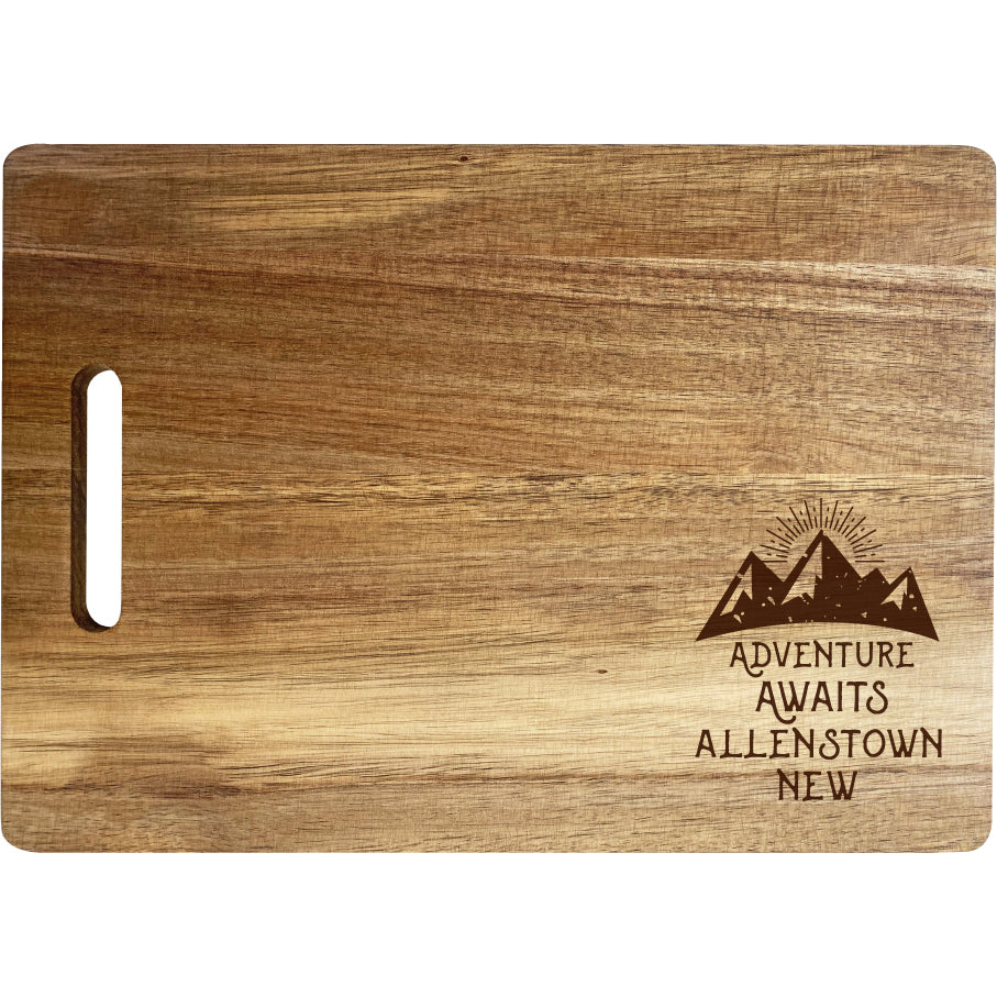 Allenstown New Hampshire Camping Souvenir Engraved Wooden Cutting Board 14 X 10 Acacia Wood Adventure Awaits Design