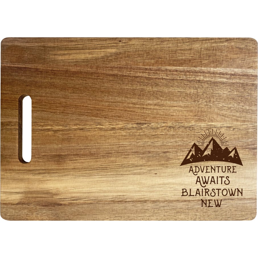 Blairstown New Jersey Camping Souvenir Engraved Wooden Cutting Board 14 X 10 Acacia Wood Adventure Awaits Design