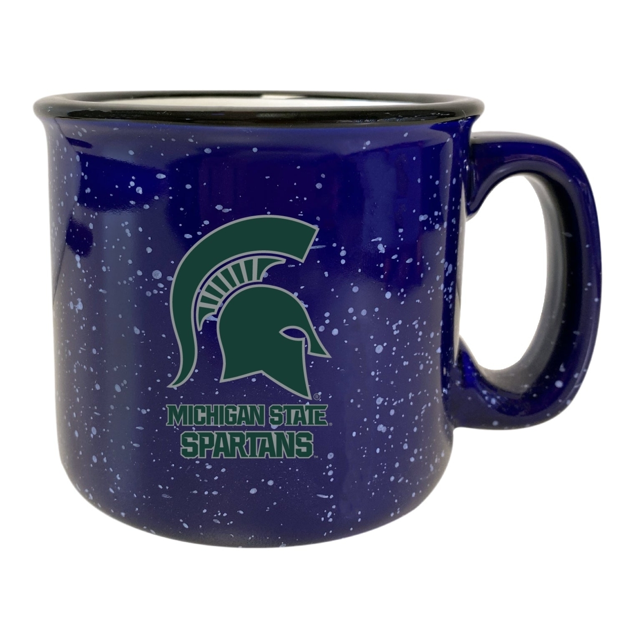 Michigan State Spartans Speckled Ceramic Camper Coffee Mug - Choose Your Color - Navy
