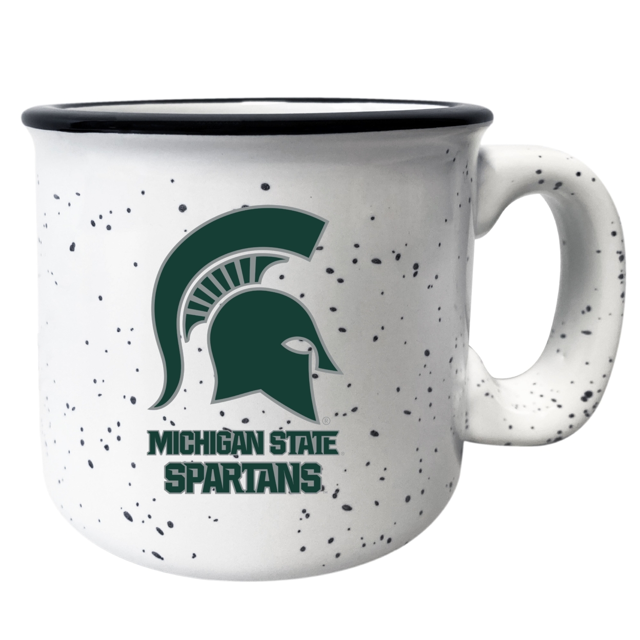 Michigan State Spartans Speckled Ceramic Camper Coffee Mug - Choose Your Color - White