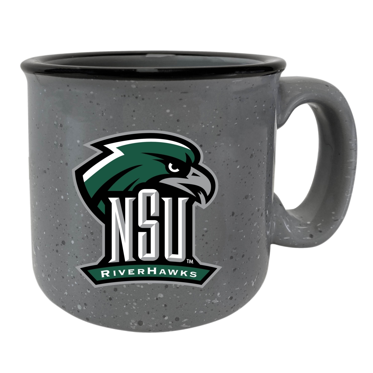 Northeastern State University Riverhawks Ceramic Camper Mug - Choose Your Color - Grey