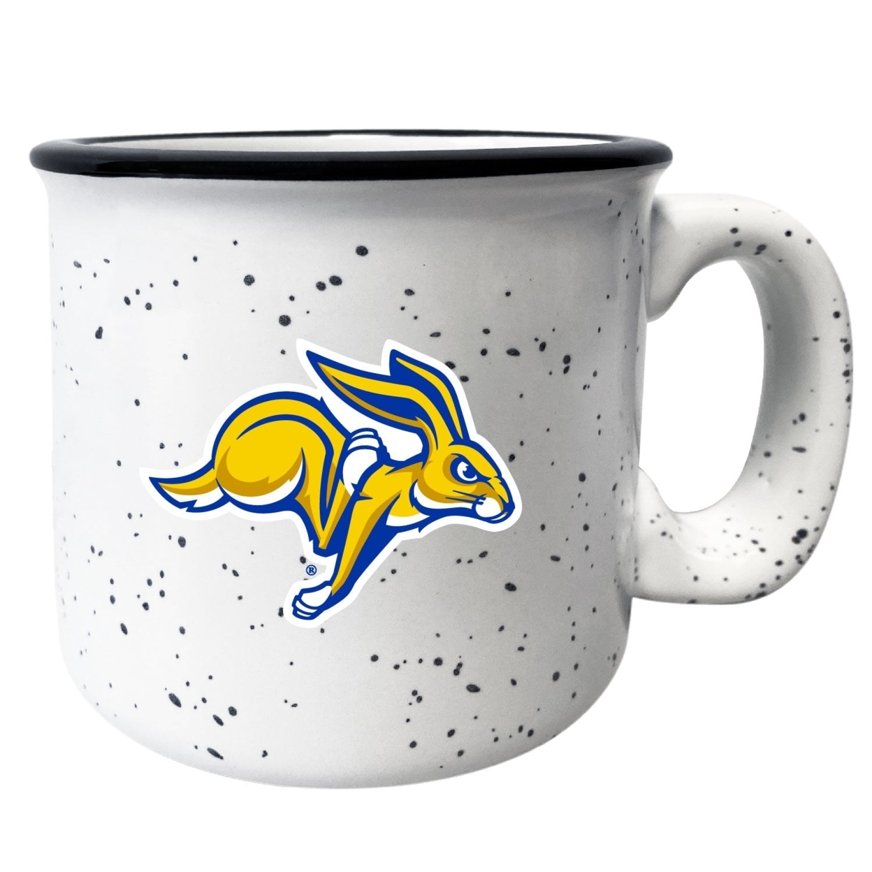 South Dakota Jackrabbits Speckled Ceramic Camper Coffee Mug - Choose Your Color - Gray