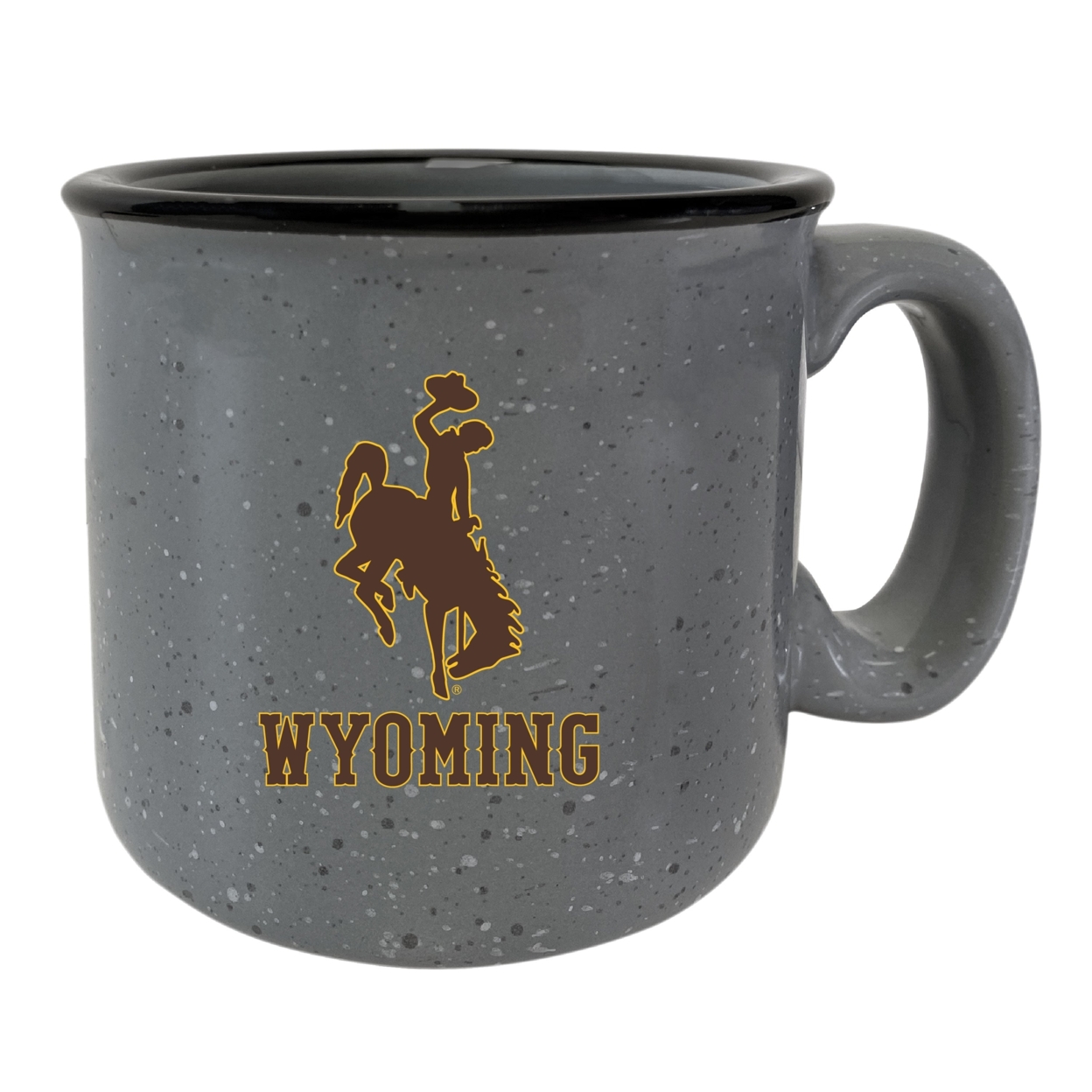 University Of Wyoming Speckled Ceramic Camper Coffee Mug - Choose Your Color - Gray