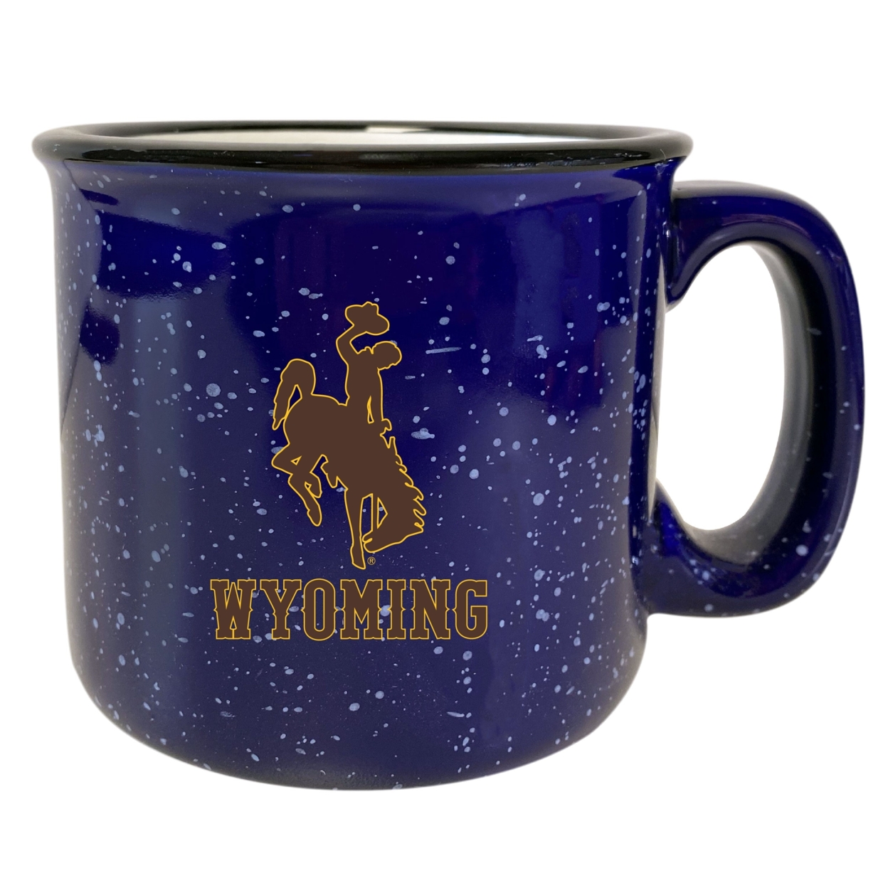 University Of Wyoming Speckled Ceramic Camper Coffee Mug - Choose Your Color - Navy