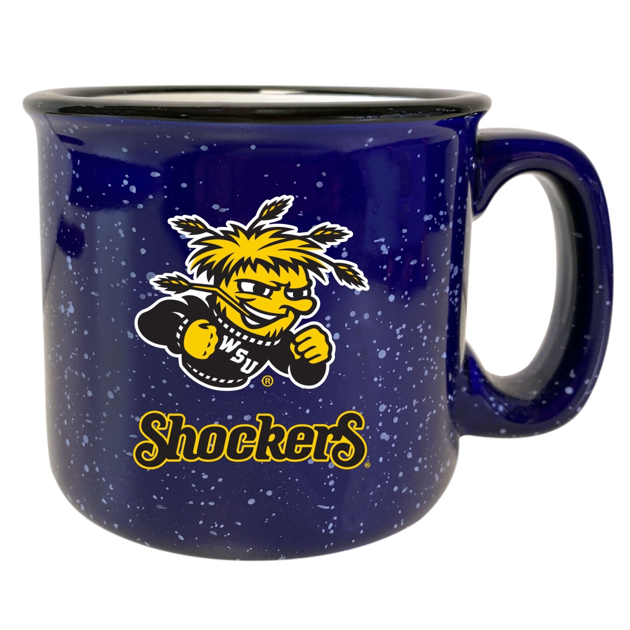 Wichita State Shockers Speckled Ceramic Camper Coffee Mug - Choose Your Color - Navy