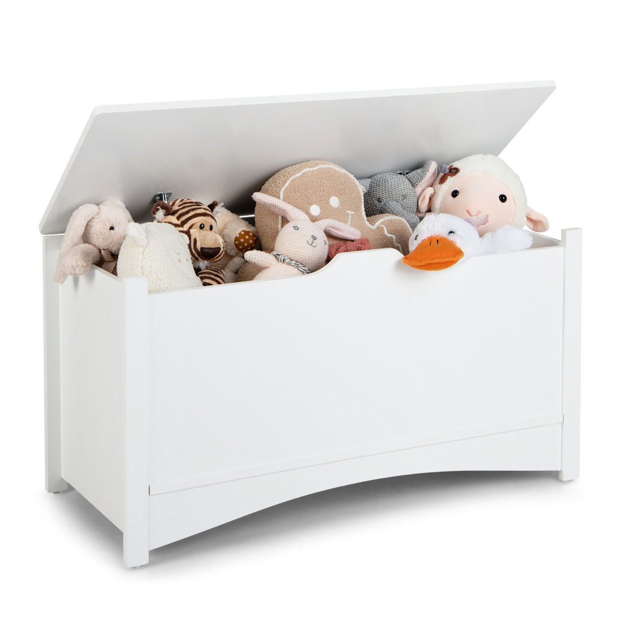 Kids Toy Box Large Wooden Flip-Top Storage Chest Organizer Bench W/ Safety Hinge