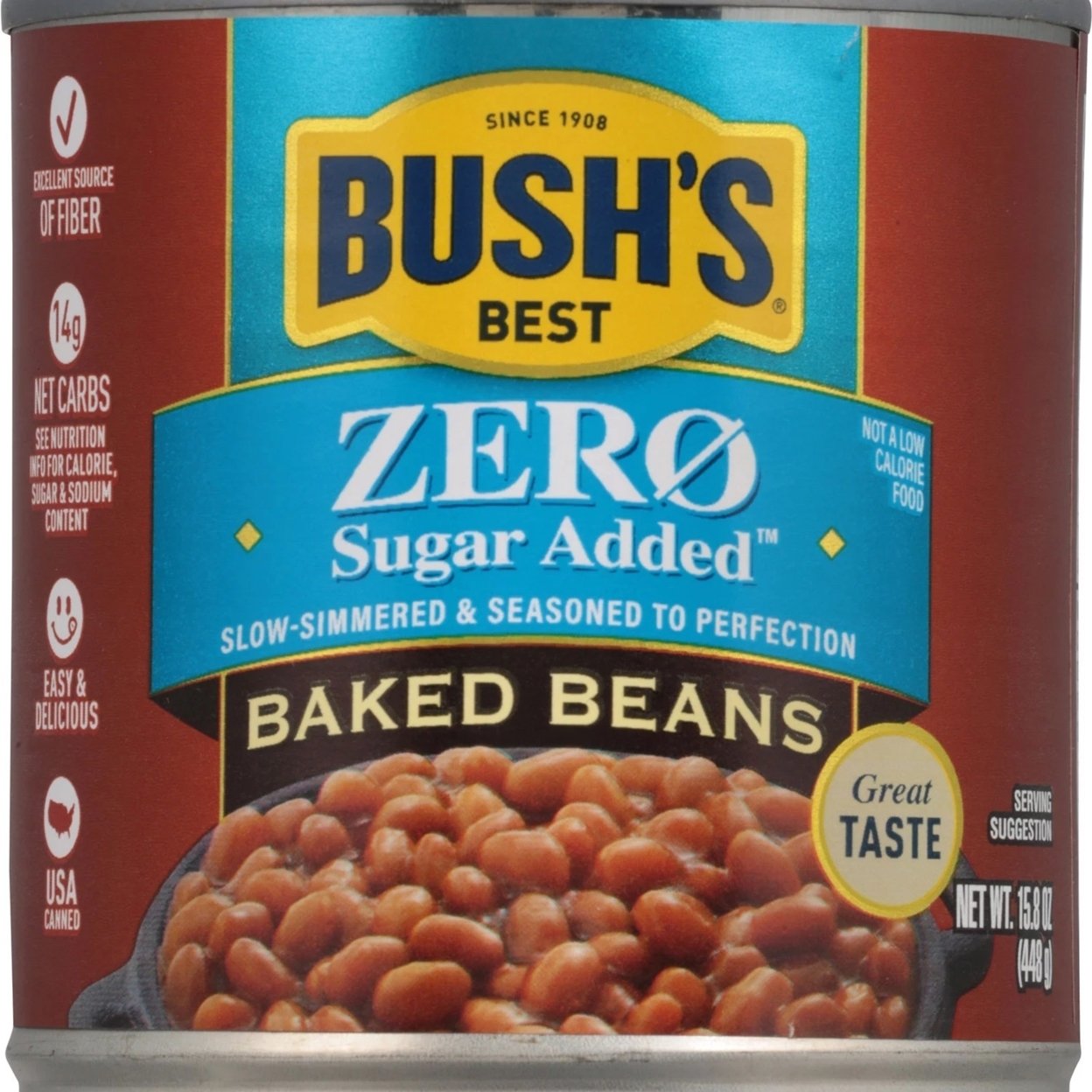 Bush's Zero Sugar Added Baked Beans, 15.8 Ounce (Pack Of 6)