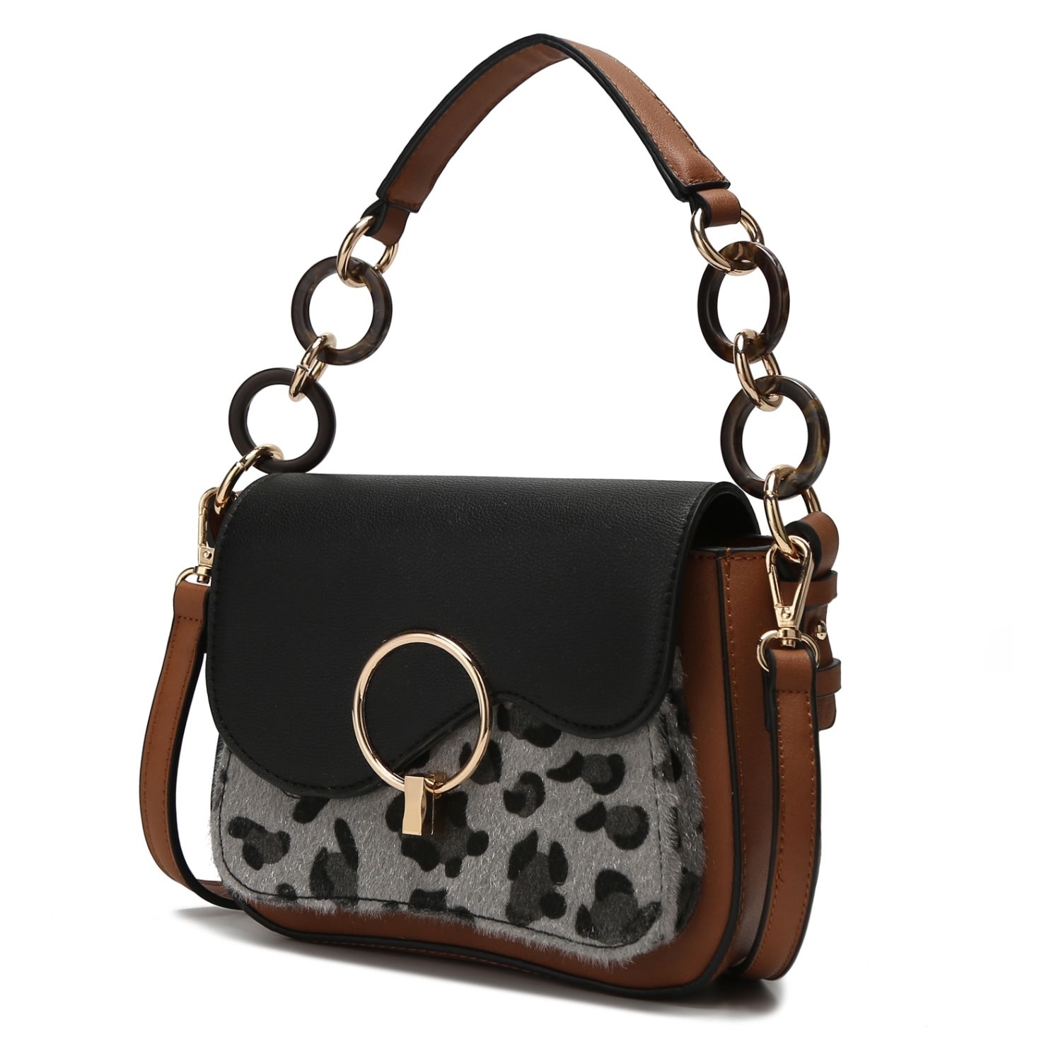 MKF Collection Serena Crossbody Handbag By Mia K. - Cognac - Grey