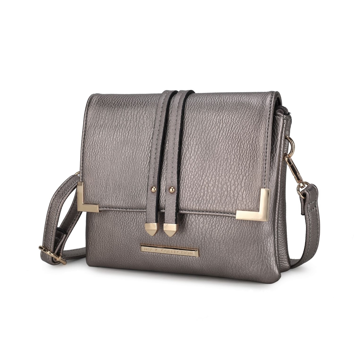 MKF Collection Valeska Multi Compartment Crossbody By Mia K. - Pewter