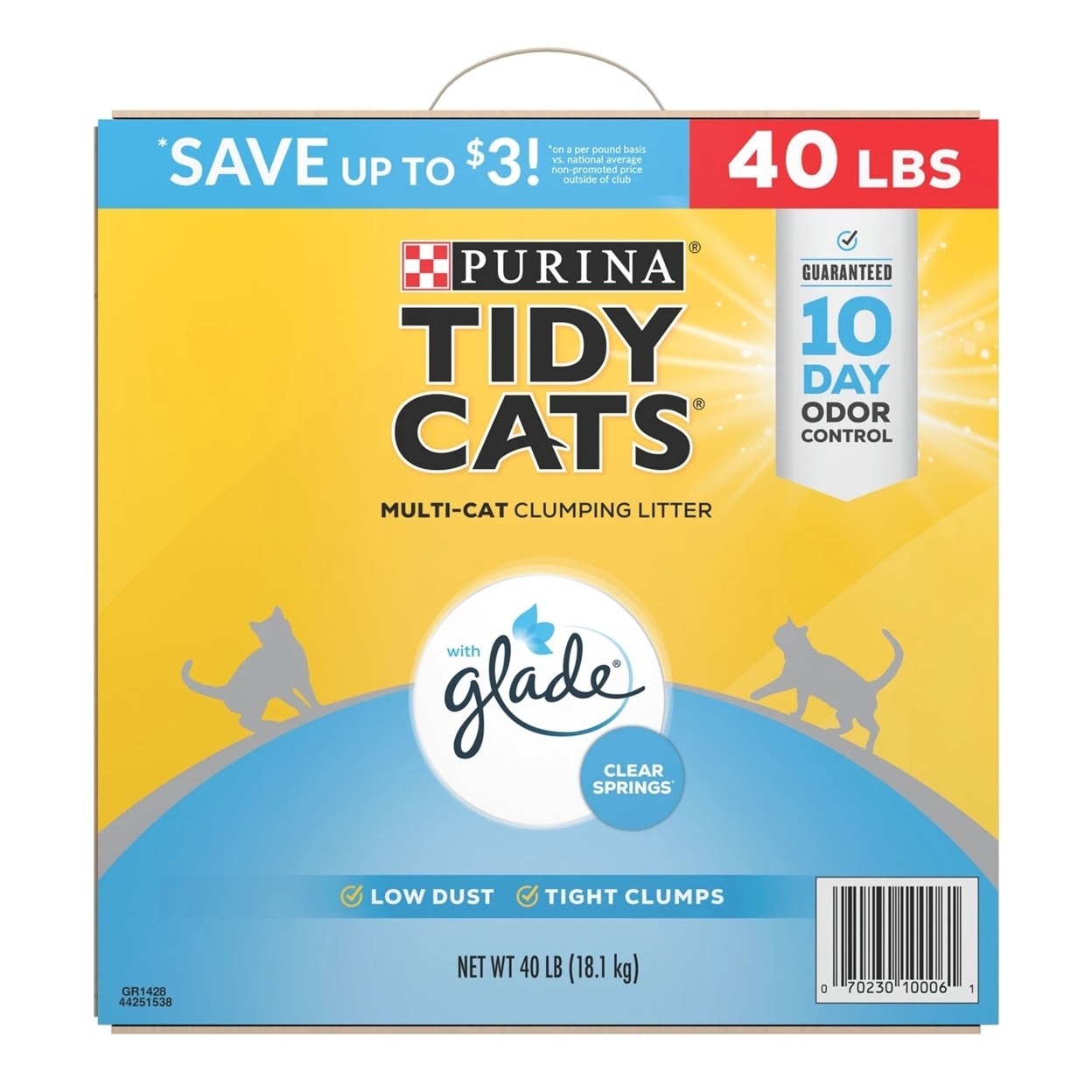 Purina Tidy Cats Multi-Cat Clumping Litter, Clear Springs Scent (40 Pounds)