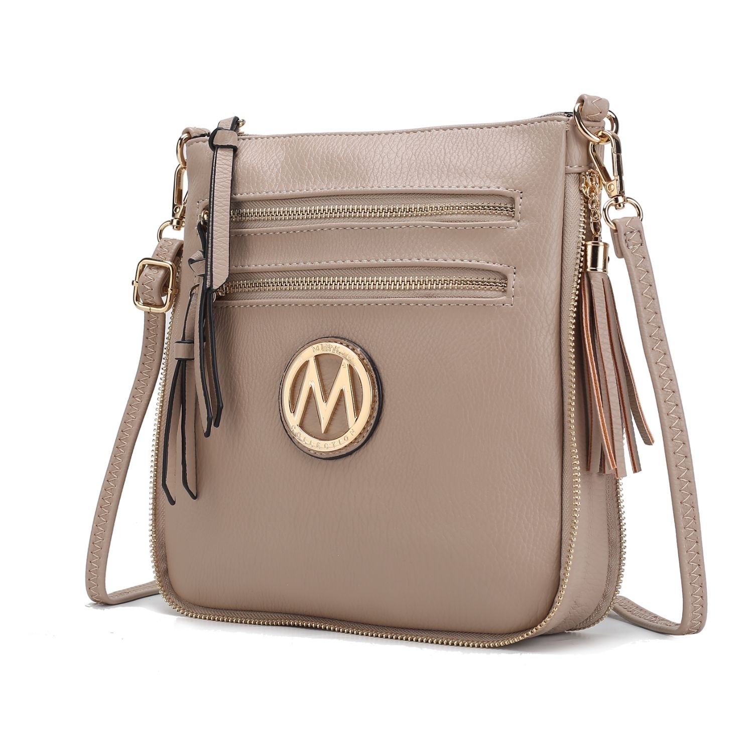 MKF Collection Angelina Vegan Leather Crossbody Handbag By Mia K. - Beige