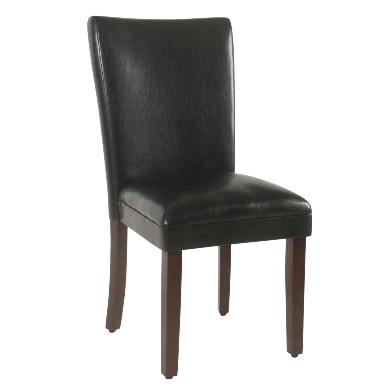 Leatherette Upholstered Parson Dining Chairs With Cushioned Seat, Black, Set Of Two- Saltoro Sherpi
