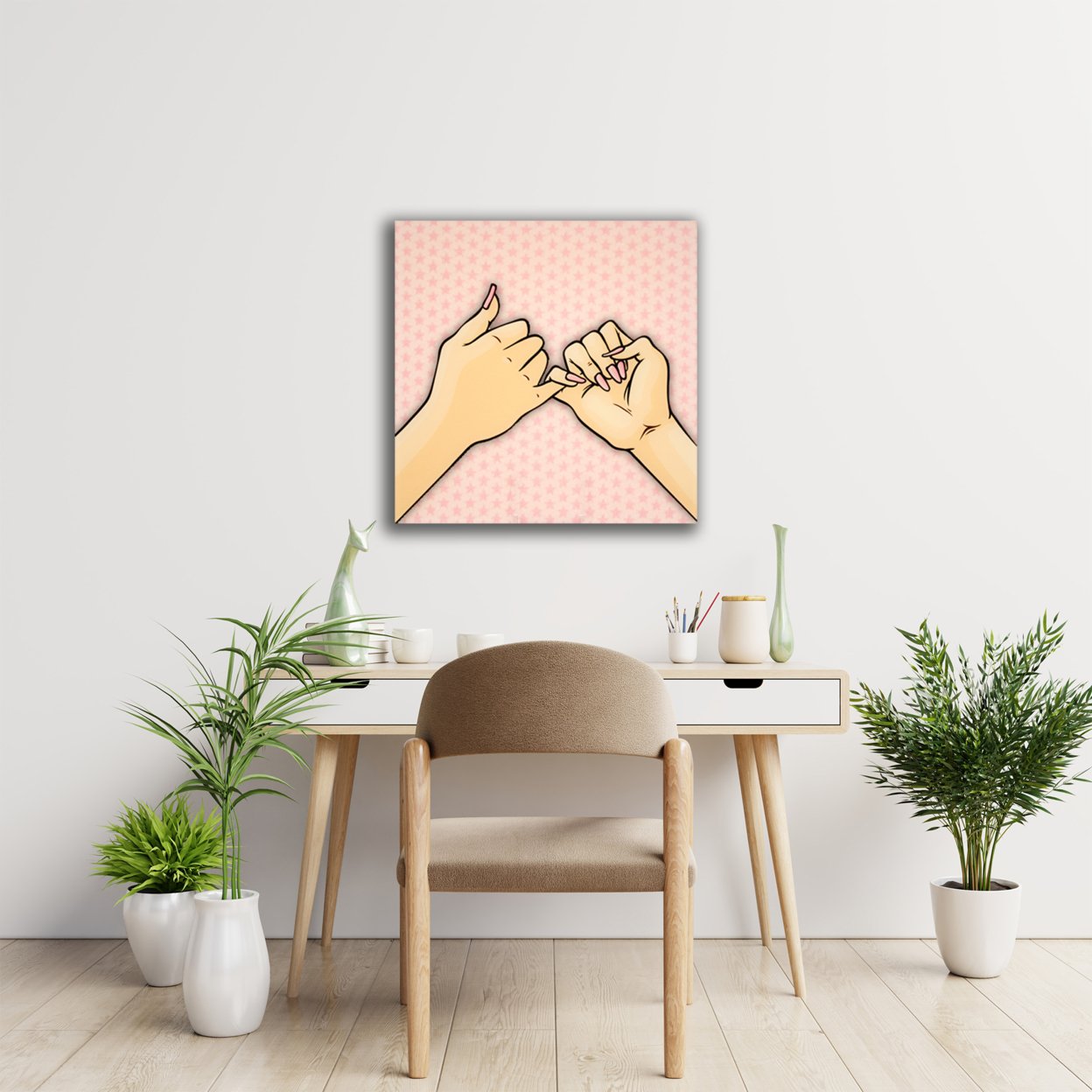 Matashi 5D Multi-Dimensional Wall Art - Custom Made Pinky Promise Wall Art Print On Strong Polycarbonate Panel W/ Vibrant Colors (12x12 In)