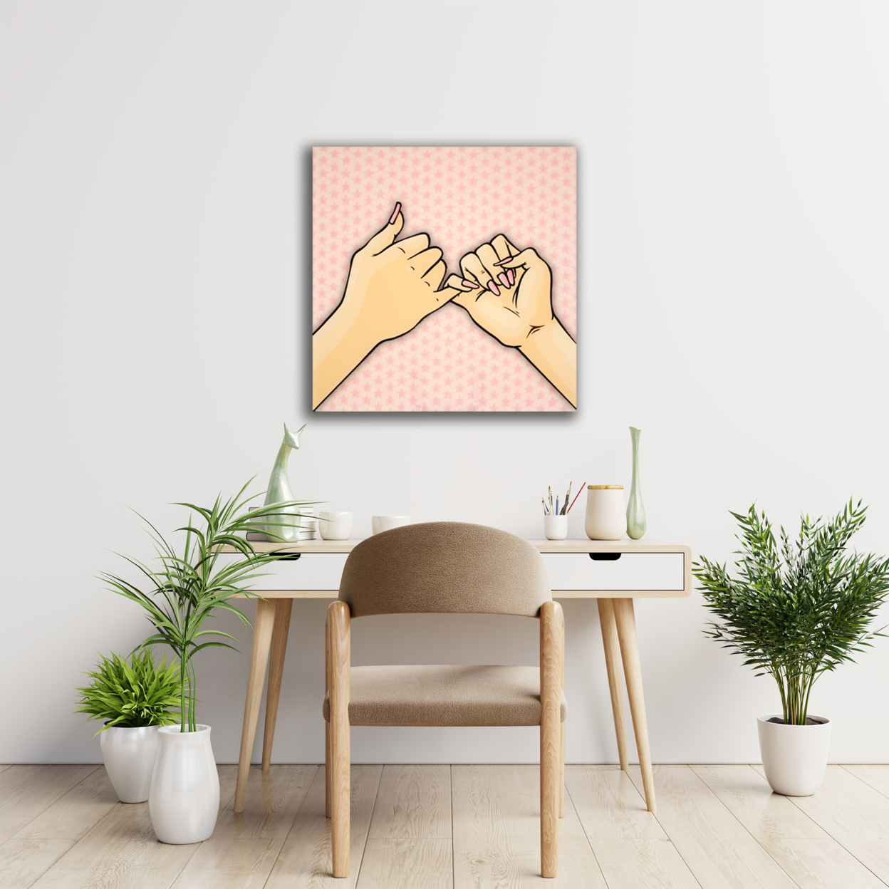 Matashi 5D Multi-Dimensional Wall Art - Custom Made Pinky Promise Wall Art Print On Strong Polycarbonate Panel W/ Vibrant Colors (16x16 In)
