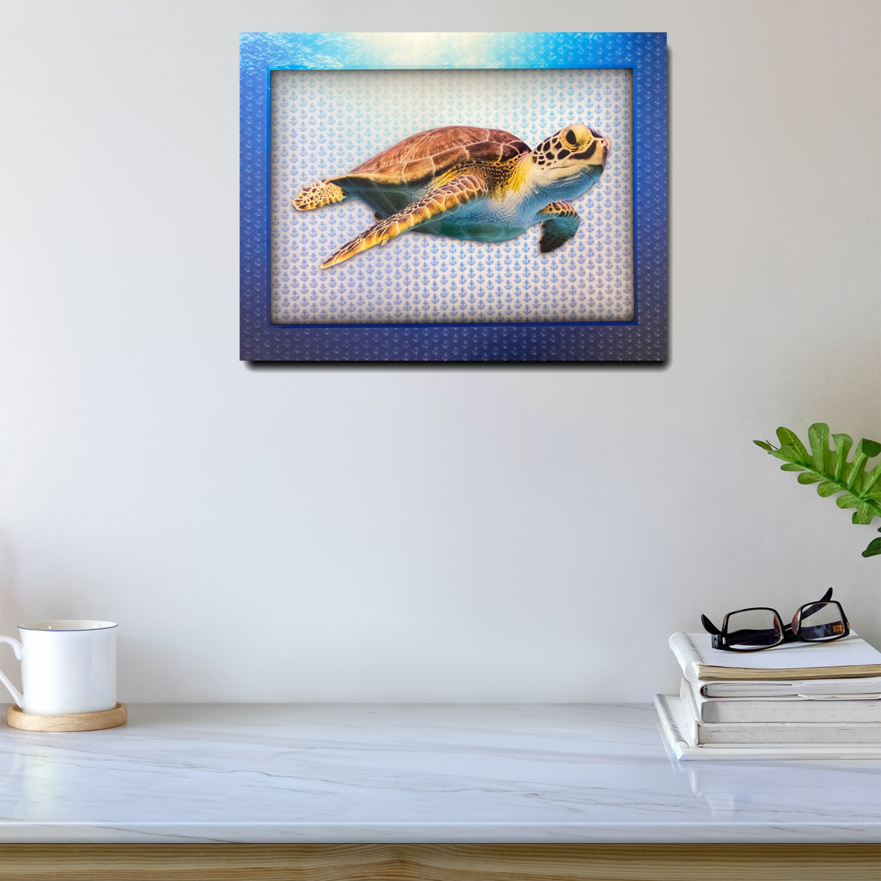 5D Multi-Dimensional Wall Art - Custom Made Turtle Wall Art Print On Strong Polycarbonate Panel W/ Vibrant Colors By Matashi (16x20 In)