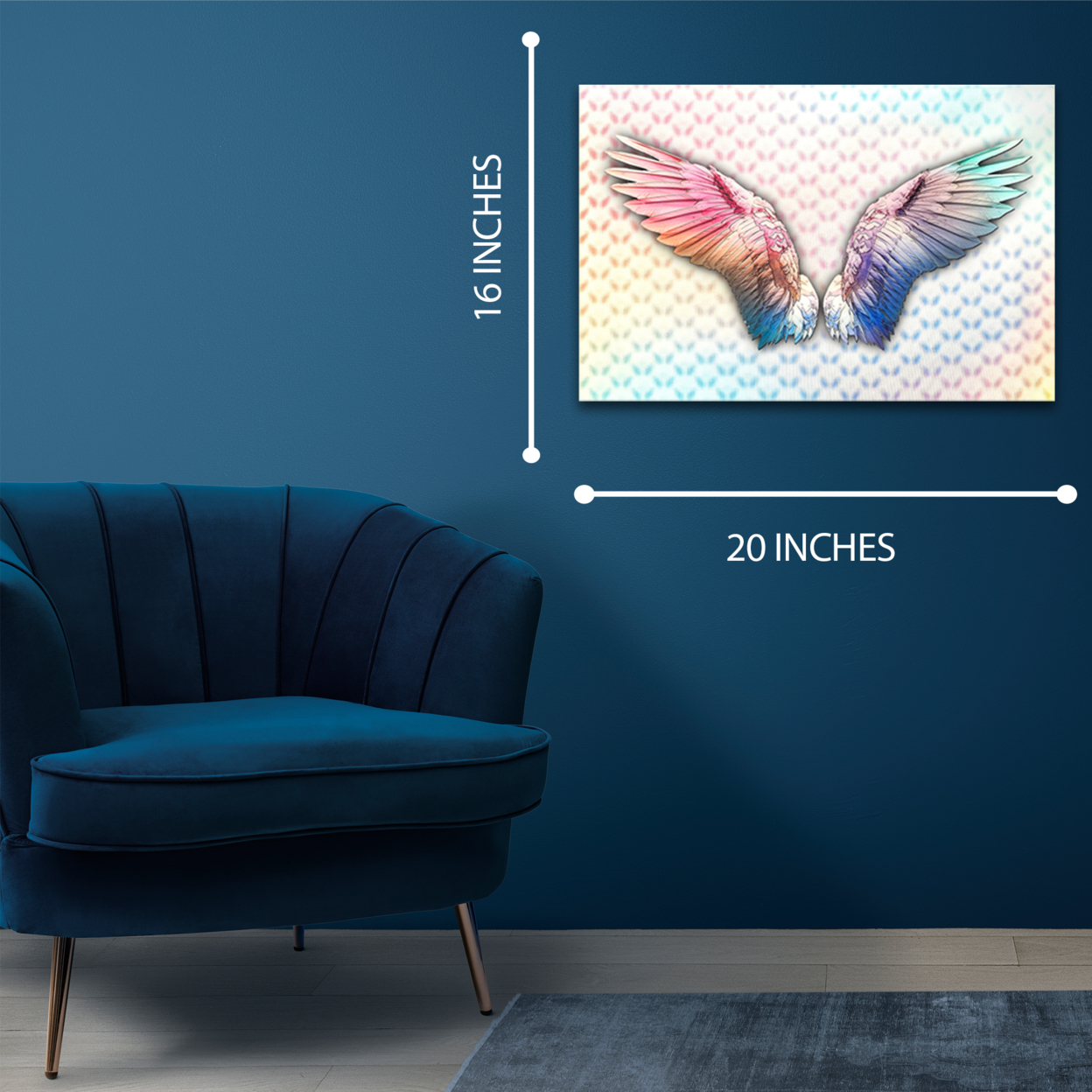 5D Multi-Dimensional Wall Art - Custom Made Angel Wings Wall Art Print On Strong Polycarbonate Panel W/ Vibrant Colors By Matashi (16x20 In)