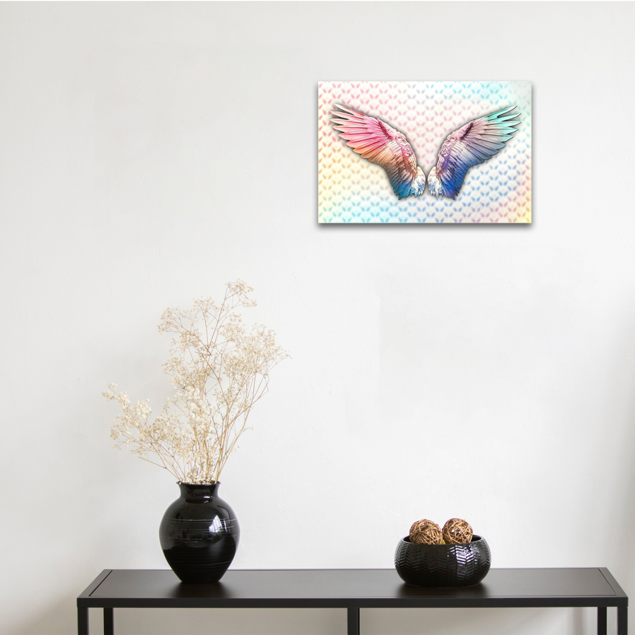 5D Multi-Dimensional Wall Art - Custom Made Angel Wings Wall Art Print On Strong Polycarbonate Panel W/ Vibrant Colors By Matashi (8x10 In)