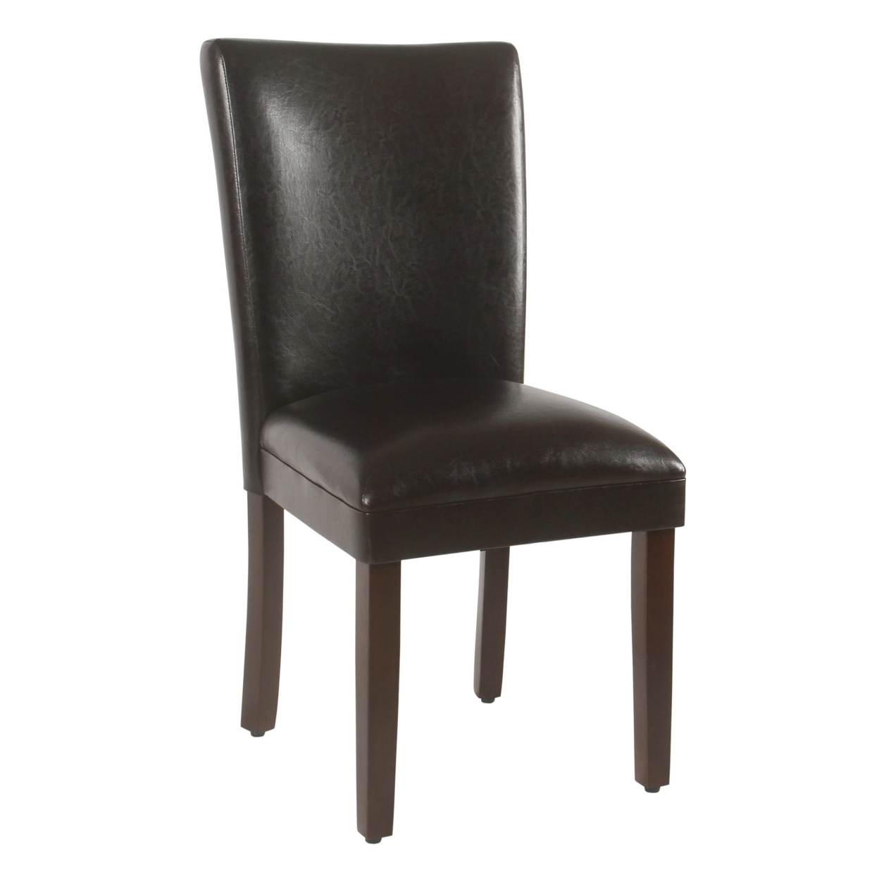 Leatherette Upholstered Wooden Armless Parson Dining Chair, Brown, Set Of Two-Saltoro Sherpi