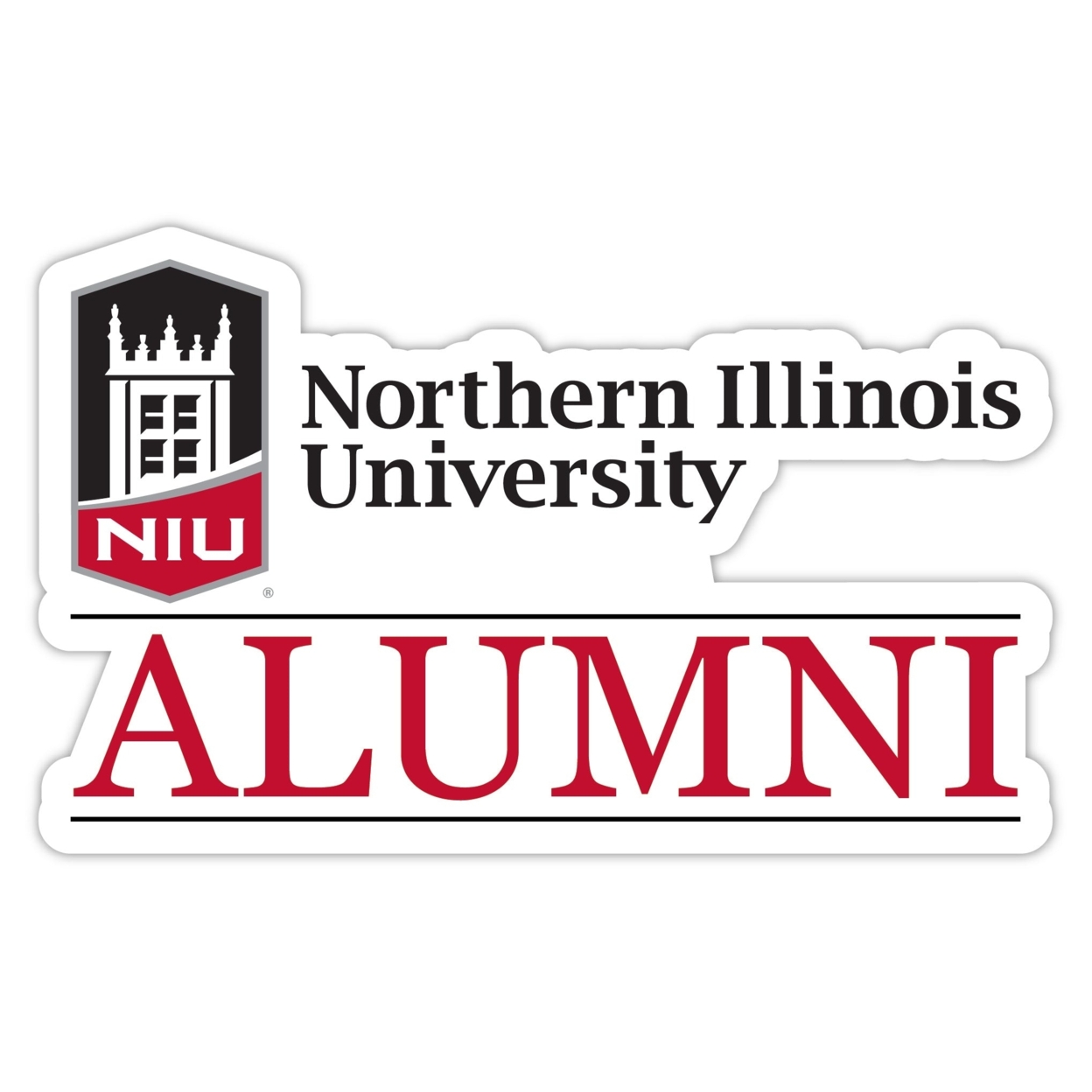 Northern Illinois Huskies Alumni 4 Stickers - (4 Pack)