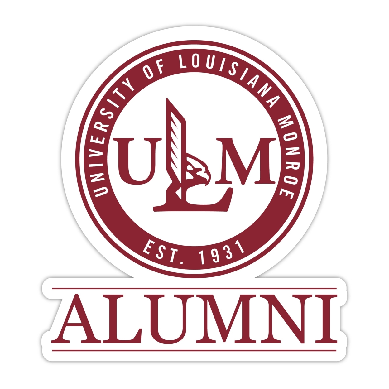 University Of Louisiana Monroe Alumni 4 Sticker - (4 Pack)