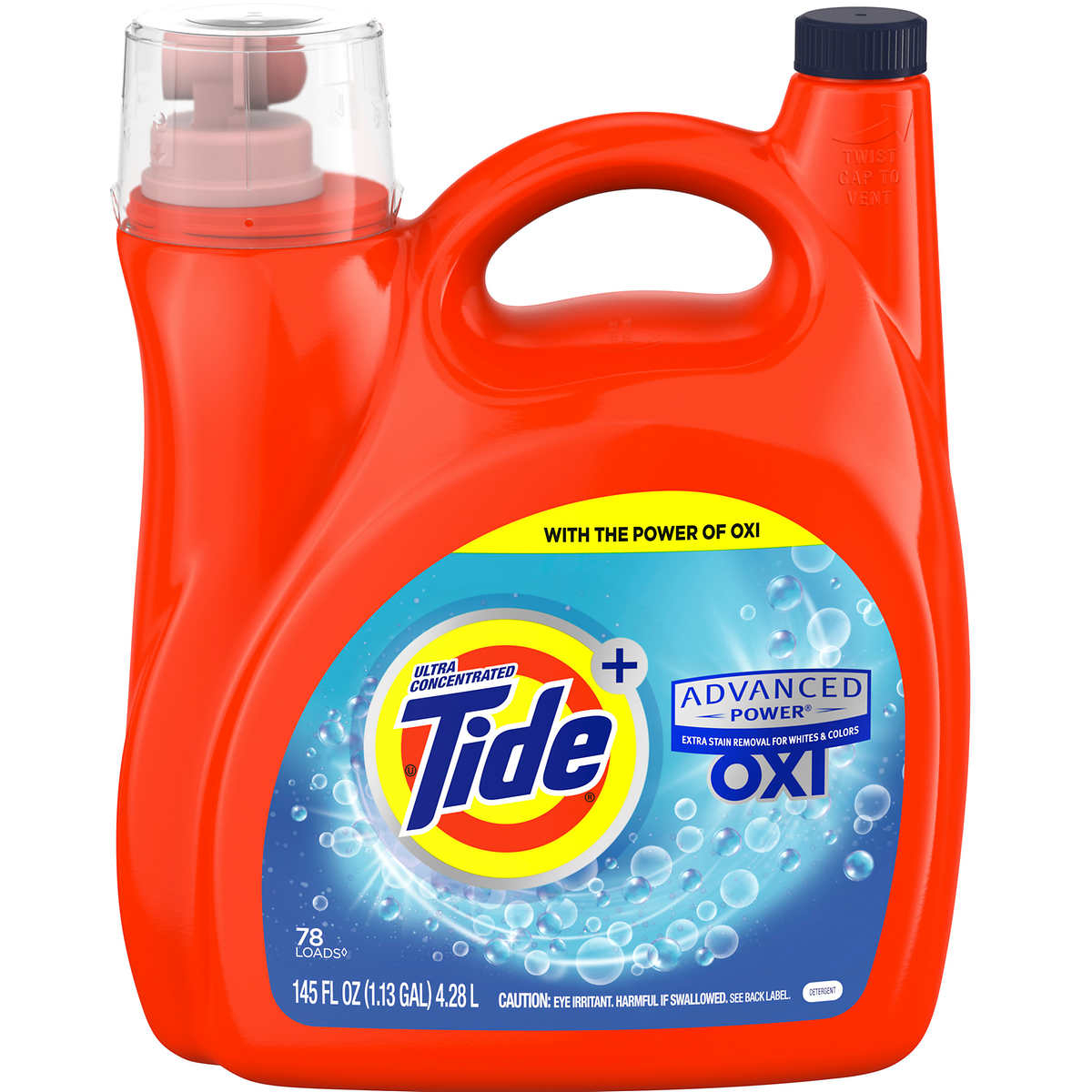 Tide Advanced Power Concentrated Laundry Detergent With Oxi, Original, 145 Fl Oz